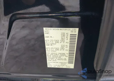 2017 Nissan Murano Platinum from USA, damaged, VIN 5N1AZ2MH3HN100707